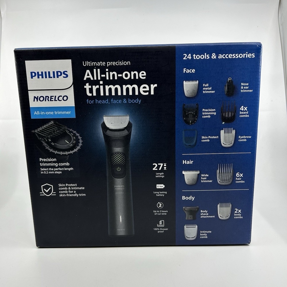 Philips Norelco Ultimate Precision Al In-One Trimmer 24 tools & accessories